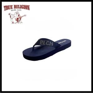 .・。.・゜✭・True Religion Navy Blue Amayah Bling Flip Flop Slide・✫・゜・。.